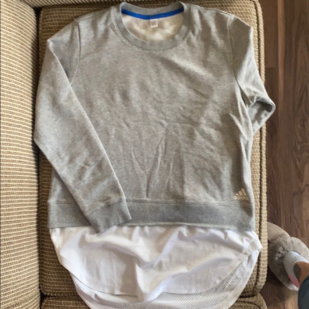 Adidas gray colored swearshirt size large